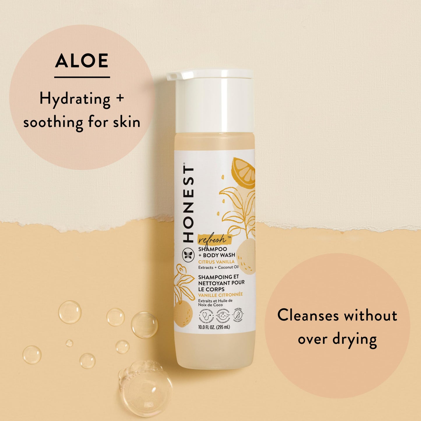 The Honest Company 2-In-1 Cleansing Shampoo + Body Wash And Face + Lotion Bundle  Gentle For Baby  Naturally Derived  Citrus Van