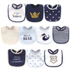 Hudson Baby Unisex Baby Cotton Bibs, Handsome As A Prince, One Size
