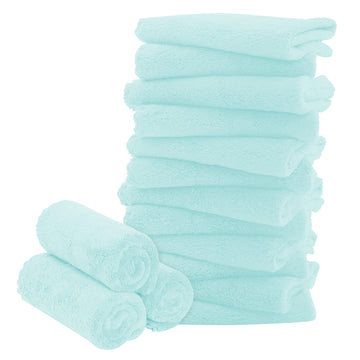 16 Pack Baby Washcloths - Luxury Coral Fleece - Extra Absorbent And Soft Wash Clothes For Newborns, Infants And Toddlers - Suita