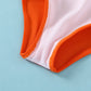 Younger Tree Toddler Girl One Piece Swimsuit Color Block Stripe Swimwear Summer Beach Bathing Suit 12M-5T (2-3T, Orange White)