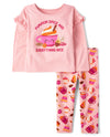 The Children'S Place,Baby Girls,And Toddler Long Sleeve Active Shirt And Pant, 2 Piece Outfit,Fuzzy Pink,4 Years
