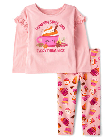 The Children'S Place,Baby Girls,And Toddler Long Sleeve Active Shirt And Pant, 2 Piece Outfit,Fuzzy Pink,4 Years