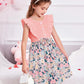 Arshiner Little Girls Dresses Cute Sleeveless Pink Floral Print Toddler Dress Valentine Sundress For Kids Size 3