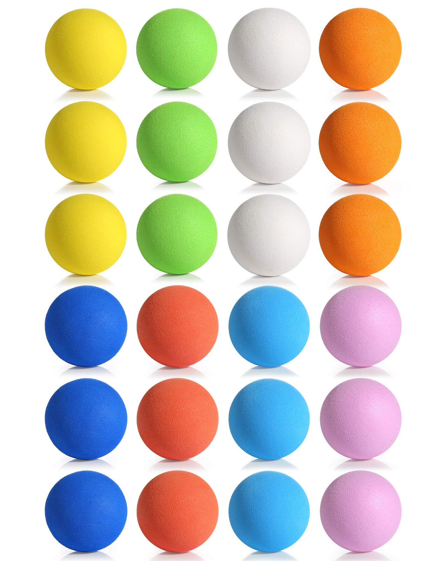 Pllieay 24pcs 8 Colors Soft Foam Balls, Lightweight Mini Indoor Toys Play Balls for Safe Fun, Birthday Party for Boys and Girls