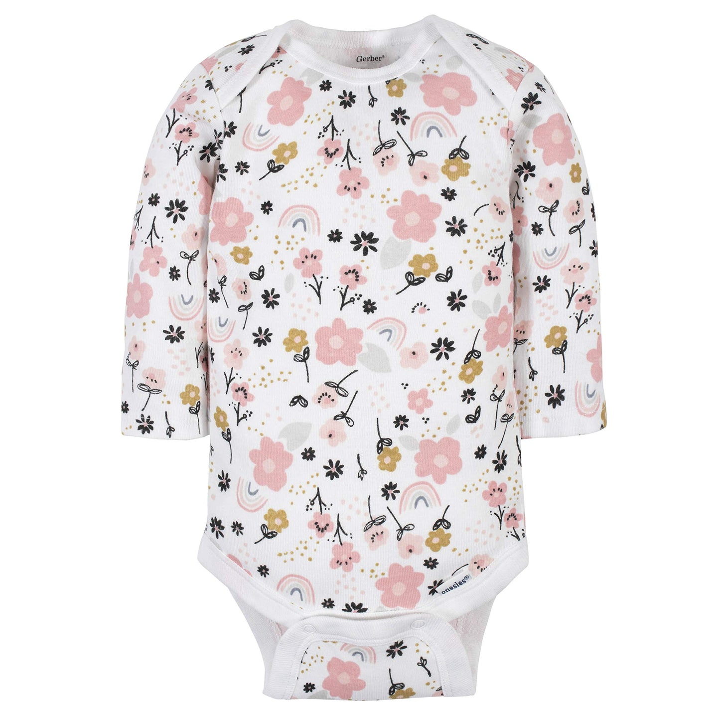 Gerber Baby Girls 6-Pack Long-Sleeve Onesies Bodysuits And Toddler T Shirt Set, Bear Pink, 6-9 Months Us