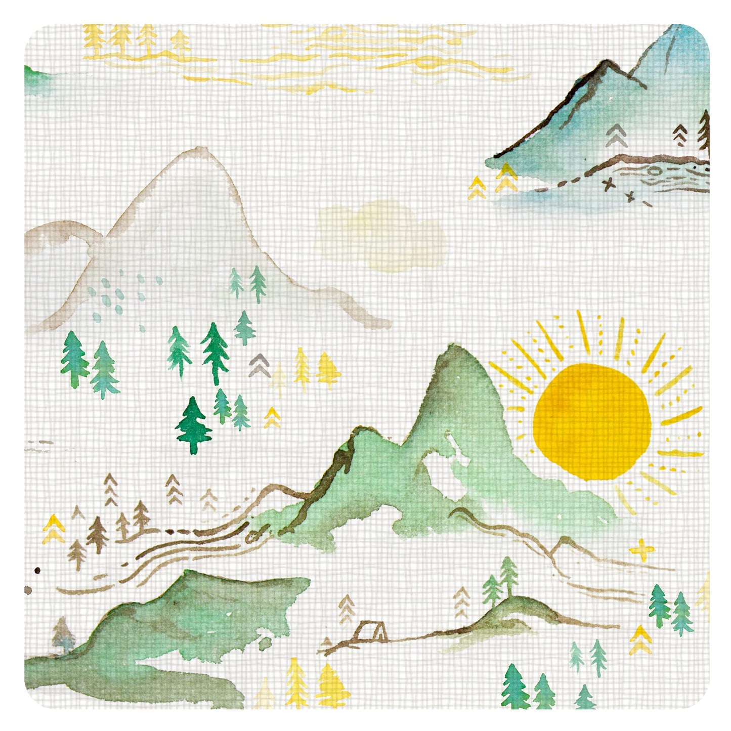 Bapronbaby Mountain Mist Splash Mat - Waterproof Catch-All For Under High Chairs, Floors, Tables, Playtime Or Arts & Crafts - Ma
