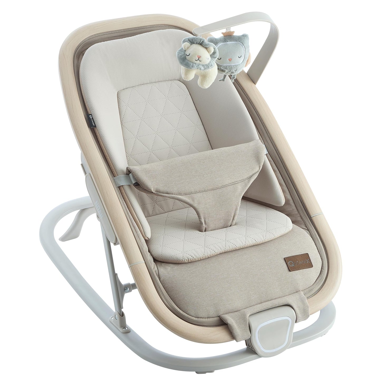 Qutanix 2-in-1 Baby Bouncer & Rocker,Portable Baby Bouncer Seat for Babies 0-9 Months, Baby Rocking Chair with 3 Reclining Posit