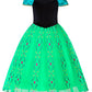 Reliparty Girls Princess Costume Dress Up Green, With Accessories,100