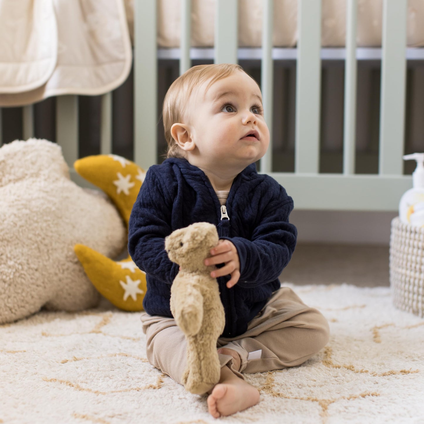 Burt'S Bees Baby Baby Sweatshirts, Lightweight Zip-Up Jackets Hooded Coats, Organic Cotton, Midnight Quited Bee