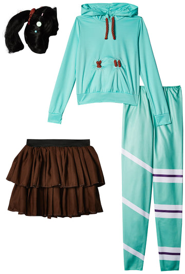 Disguise Disney Vanelope Wreck-It Ralph 2 Deluxe Girls' Costume Green, Medium/(7-8)
