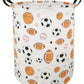 KUNRO Large Sized Round Storage Basket Waterproof Coating Organizer Bin Laundry Hamper for Nursery Clothes Toys (Balls)