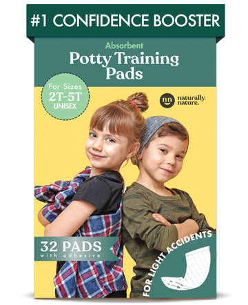 Naturally Nature Potty Training Diaper Booster Pads For Toddlers, Size 2T-5T, Super Absorbent Diaper Liners For Day And Overnigh