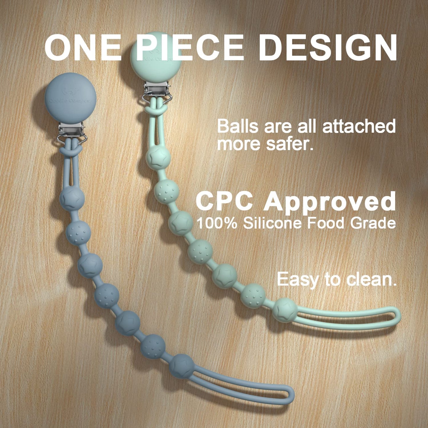 Cuddle Campus Pacifier Clip,Pack Of 5 Pacifier Holder Clip With One Piece Design,Soft Flexible Silicone Baby Pacifier Holder Wit