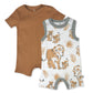 Honestbaby Multipack Short Romper Sets And Dresses 100% Organic Cotton For Infant Baby And Toddler Boys, Girls, Unisex, Lion, 0-
