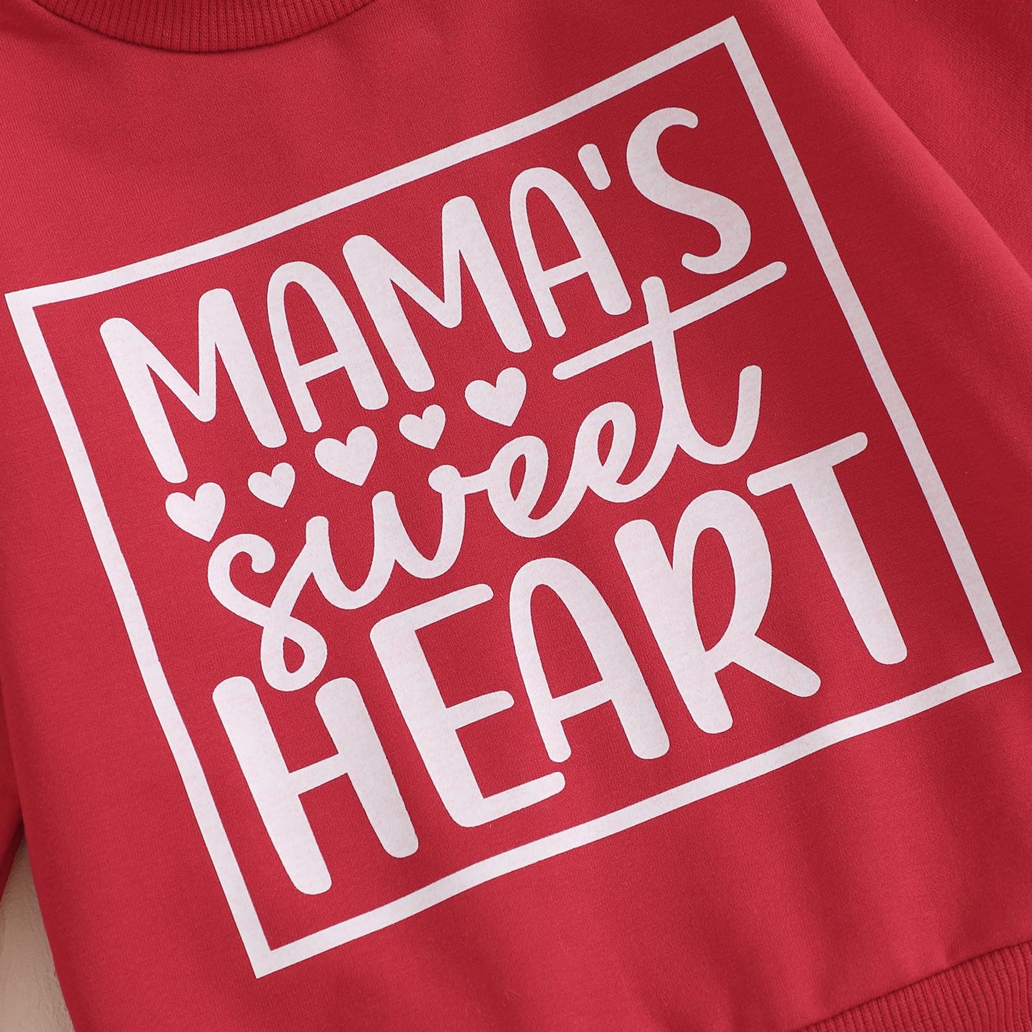Kupretty Toddler Baby Boy Clothes Valentines Day Outfit Graphic Long Sleeve Crewneck Sweatshirt + Joggers Pants Sets (Mama'S Swe