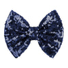 Lanmerry Hair Clip With 5 Inches Sequins Large Bow, Alligator Hair Clip For Girls, Women, Teens, Babies, Navy Blue Bow Gift