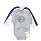 Hudson Baby Unisex Baby Cotton Long-Sleeve Bodysuits, Aviation, 0-3 Months