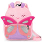 mibasies Toddler Backpacks for Girls 2-4: Cute Butterfly Plush Backpack -3D Animal Cartoon Mini Travel Bag -10 inch Backpack Lea