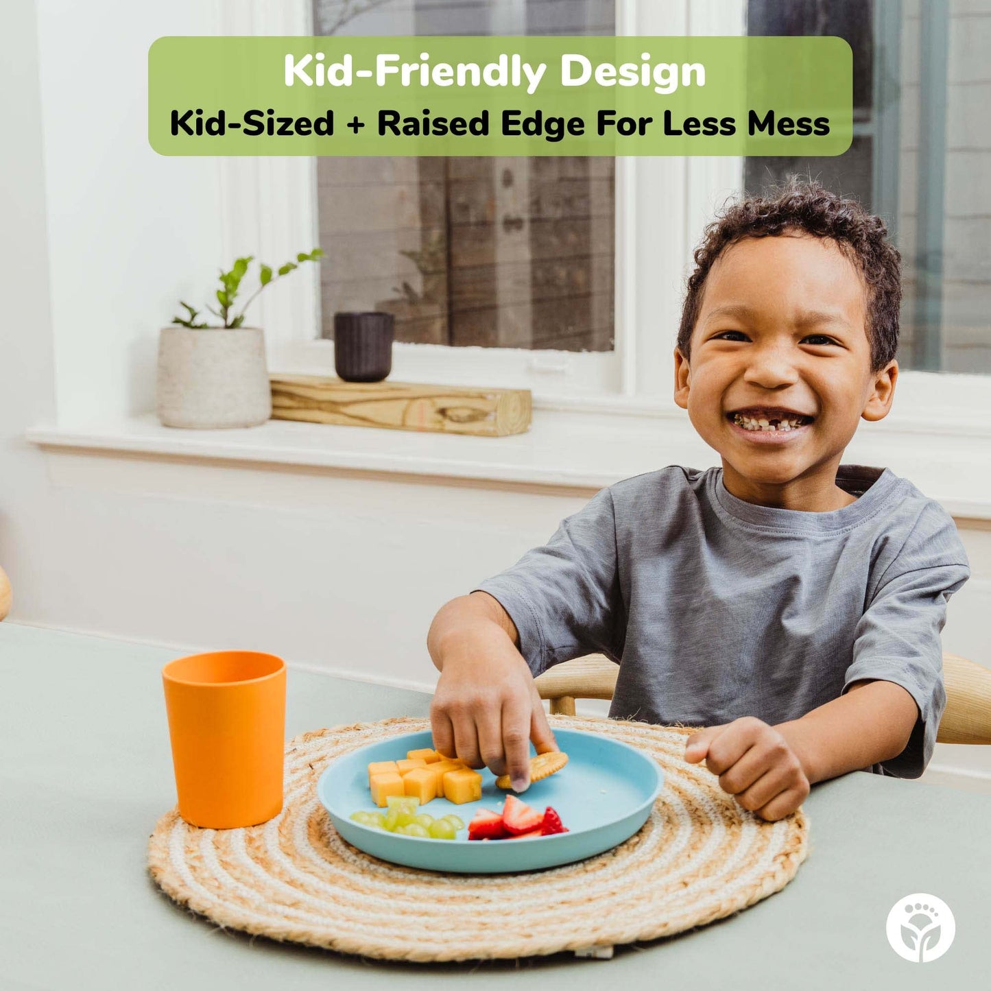 Weesprout Bamboo Plates With Lids, Set Of 4 Bamboo Plates For Kids, Kid-Sized Design, Bamboo Kids Plates With Lids For Leftovers