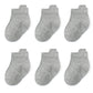 Qiyiendian 6 Pairs Non Slip Cozy Warm Ankle/Low Cut Socks With Grips For Baby Infant Toddler Kids Boys Girls(5-E Grey,6-12 Month