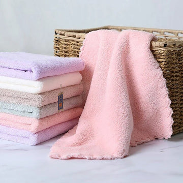 Cluze Microfiber 400 Gsm Coral Fleece Baby Face Towels, Soft And Absorbent Wash Clothes For Newborns, Infants And Toddlers, Gent