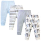 Hudson Baby Unisex Baby Cotton Pants And Leggings Royal Safari, 0-3 Months