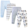 Hudson Baby Unisex Baby Cotton Pants And Leggings Royal Safari, 0-3 Months