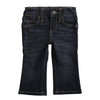 Wrangler Baby Boys' Five Pocket Boot Cut Jean, Dark Blue, 3-6 Months