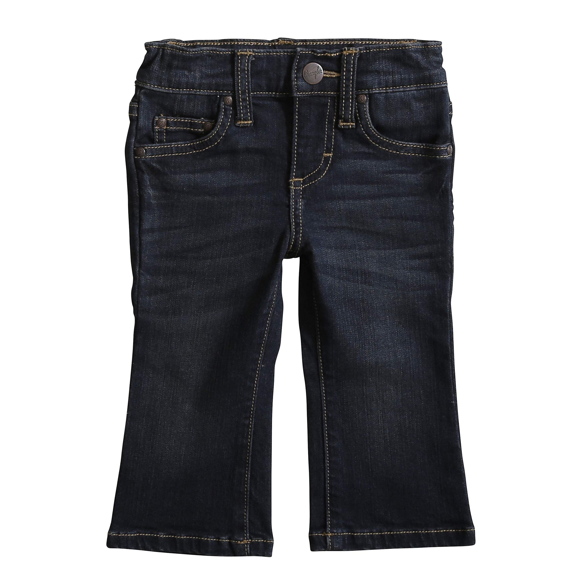 Wrangler Baby Boys' Five Pocket Boot Cut Jean, Dark Blue, 12 Months