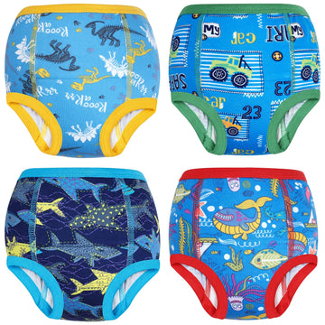 MooMoo Baby Absorbent Training Underwear 4 Packs Toddler Potty Training Pants for Boys and Girls-Cotton 6T
