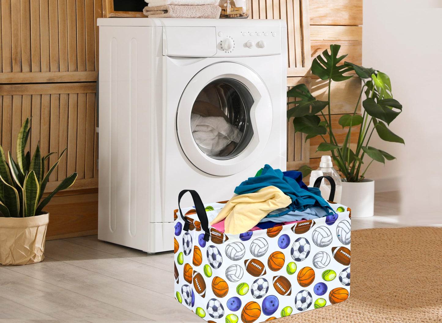 Acmuuni Balls Storage Box Shelf Basket Toys Storage Bins, Gift Basket For Kids,Rectangle Storage Basket Laundry Clothes Basket L