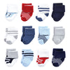 Luvable Friends Unisex Baby Newborn And Baby Terry Socks, Red Navy Sneakers, 6-12 Months