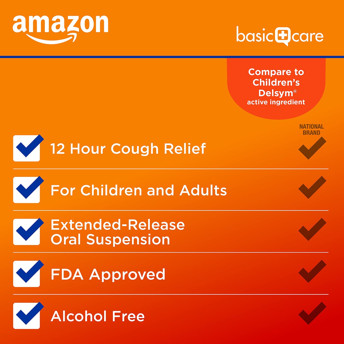 Amazon Basic Care Children'S Cough Suppressant Dm Syrup, Orange Flavor, 5 Fl Oz (Pack Of 1)