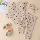 Fullfamous Infant Baby Girl Clothes Outfits,Fall Winter Romper Christmas Clothing Set 9-12 Months Ecru Heart
