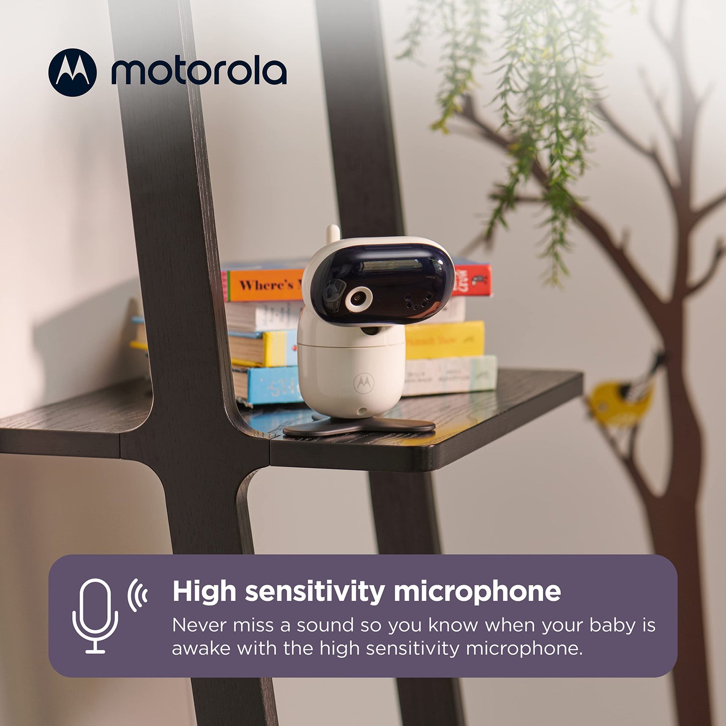 Motorola Baby Monitor Camera Pip1010 - Wifi Motorized Video Camera With Hd 1080P - Connects To Smart Phone App - Remote Pan, Til
