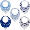 Giftty Baby Teething Bibs, Bandana Bibs with Teether, Teething Toy, BPA-Free Silicone Teether Cotton Drool Bib with Adjustable S