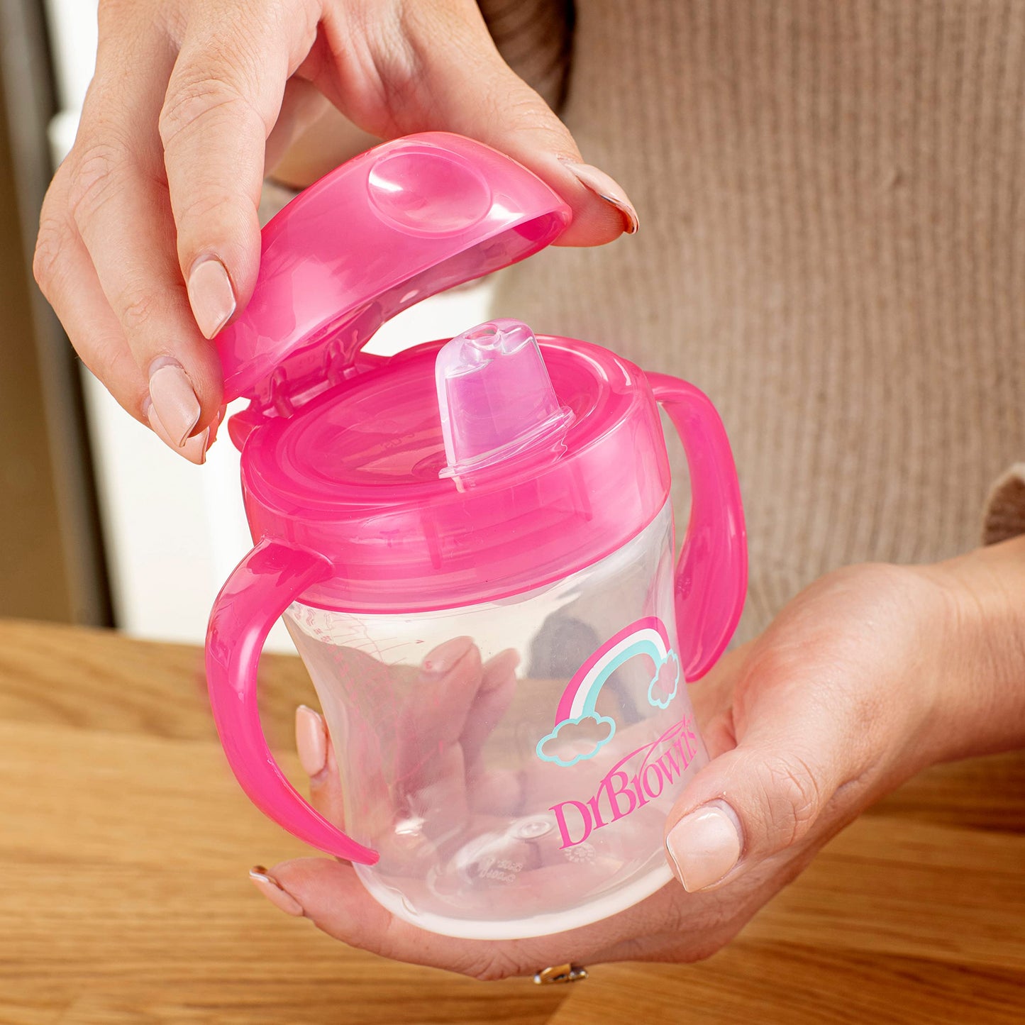 Dr. Brown'S Transition Sippy Cup With Soft Spout - Pink - 6Oz - 6M+