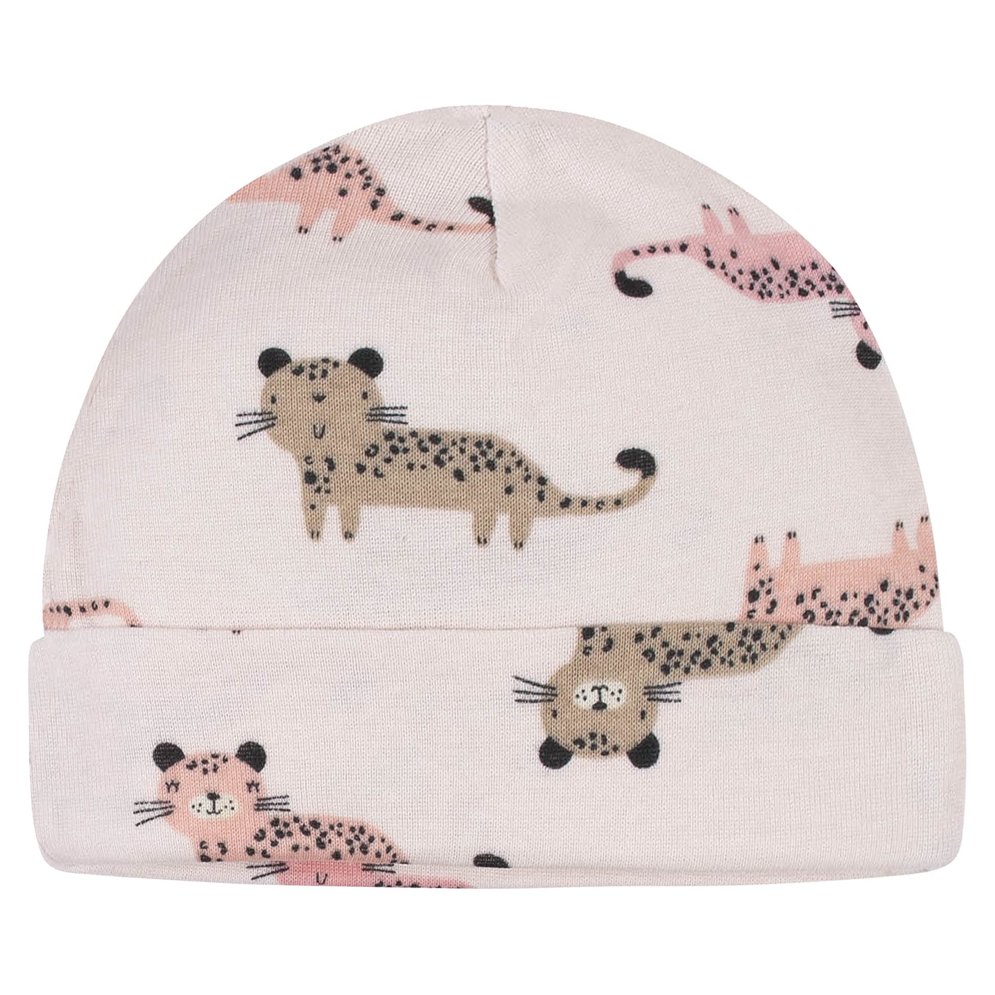 Gerber Baby Girls Cap And Mitten Sets 8Pc Pink Leopard Newborn