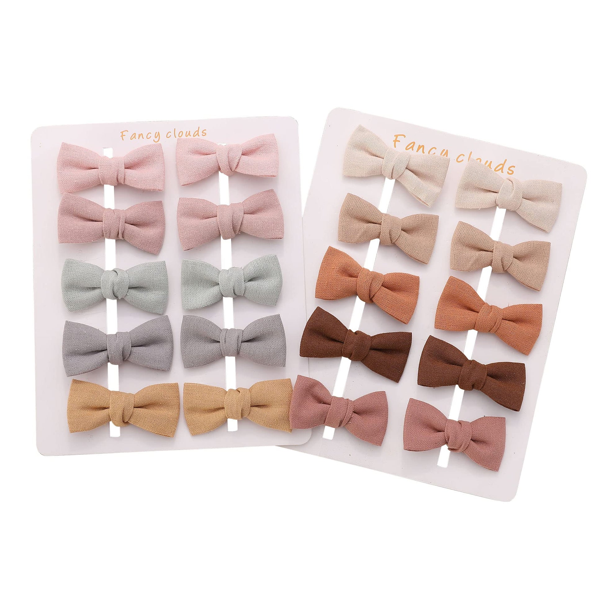 Fancy Clouds Baby Hair Clips With Baby Girl Bows,20Pc Boutique Handmade Fully Lined Hair Barrettes Hair Accessories For All Age