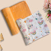 100% Cotton Muslin Baby Swaddle Set, Baby Towel, Size100cm x 100cm (39x39), Stars Printed on White, 018 Month+, Printed Mulm