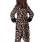 Girl'S Leopard Costume With Headband - Kid'S Jungle Cat Animal Jumpsuit - Child Animal Halloween Costume Xl