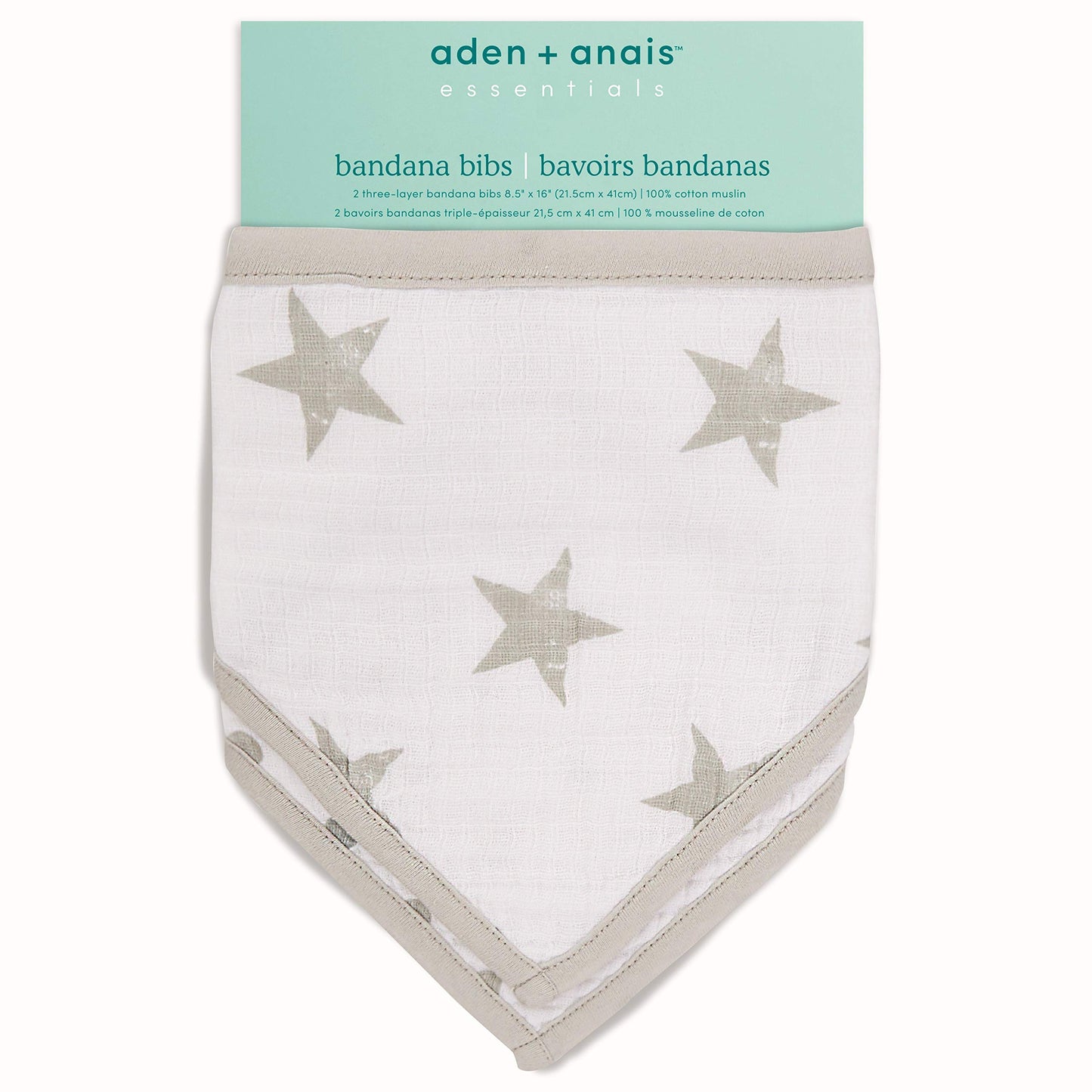 Aden + Anais Essentials Bandana Baby Bib, 100% Cotton Muslin, 3 Layer Burp Cloth, Super Soft & Absorbent For Infants, Newborns A