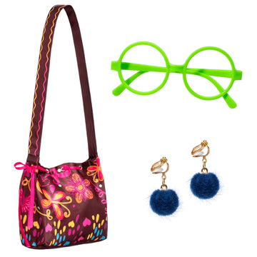 Kaisebile Princess Dress For Girls Birthday Halloween Dress Up With Bag Glasses Earrings 3T 4T