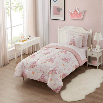 Kids Bedding Set Bed In A Bag For Boys And Girls Toddlers Printed Sheet Set And Comforter, Twin, Fairytale Princess