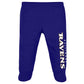 Gerber Nfl Baby Boys' 3Pc Bodysuit, Footed Pant, & Cap Set, Baltimore Ravens, 3-6 Months