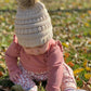 Funky Junque Exclusives Newborn Pom Pom Beanie Hats 2 Pack Warm Knit Winter Infant Hats With Faux Fur Pom, Ivory & Pale Pink