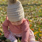 Funky Junque Baby Girl Winter Hat Double Pom Pom Beanie For Baby By Warm Knit Infant Skull Cap 2 Pack Ivory & Grey