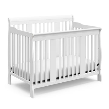 Storkcraft Tuscany 4-In-1 Convertible Crib (White) - Easily Converts To Toddler Bed, Day Bed Or Full Bed, 3 Position Adjustable