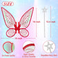 Fairy Wings For Adults,Butterfly Wings For Girls,Angel Wings,Fairy Costume For Women Halloween Dress Up Party Favor (Red)