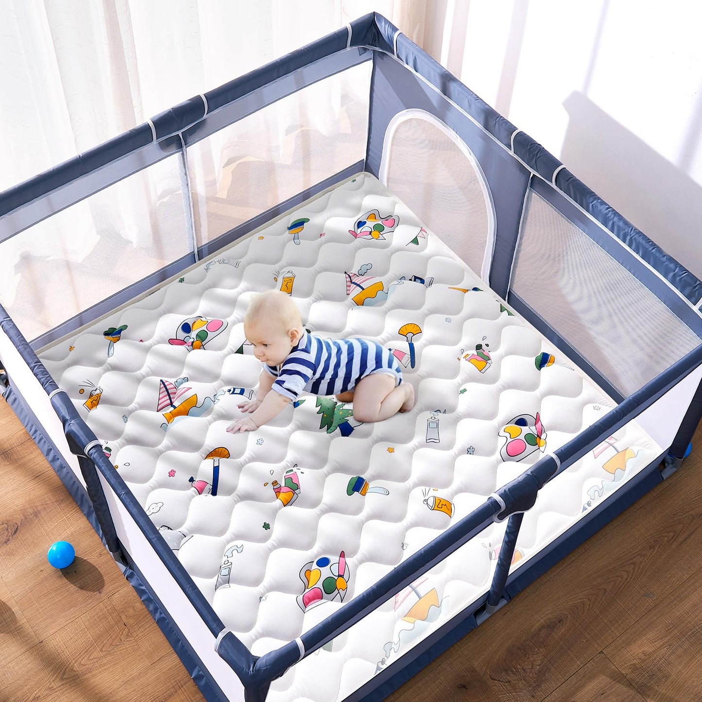 Vibe Bear High-Density Sponge Baby Play Mat,36X36 Inches Thicken One-Piece Infants Crawling Mat,Comfortable And Soft Baby Playma